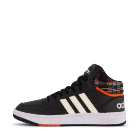 Adidas Hoops 3.0 Mid Lifestyle Basketball Classic Vintage Shoes Core Black / Chalk White / Grey Two