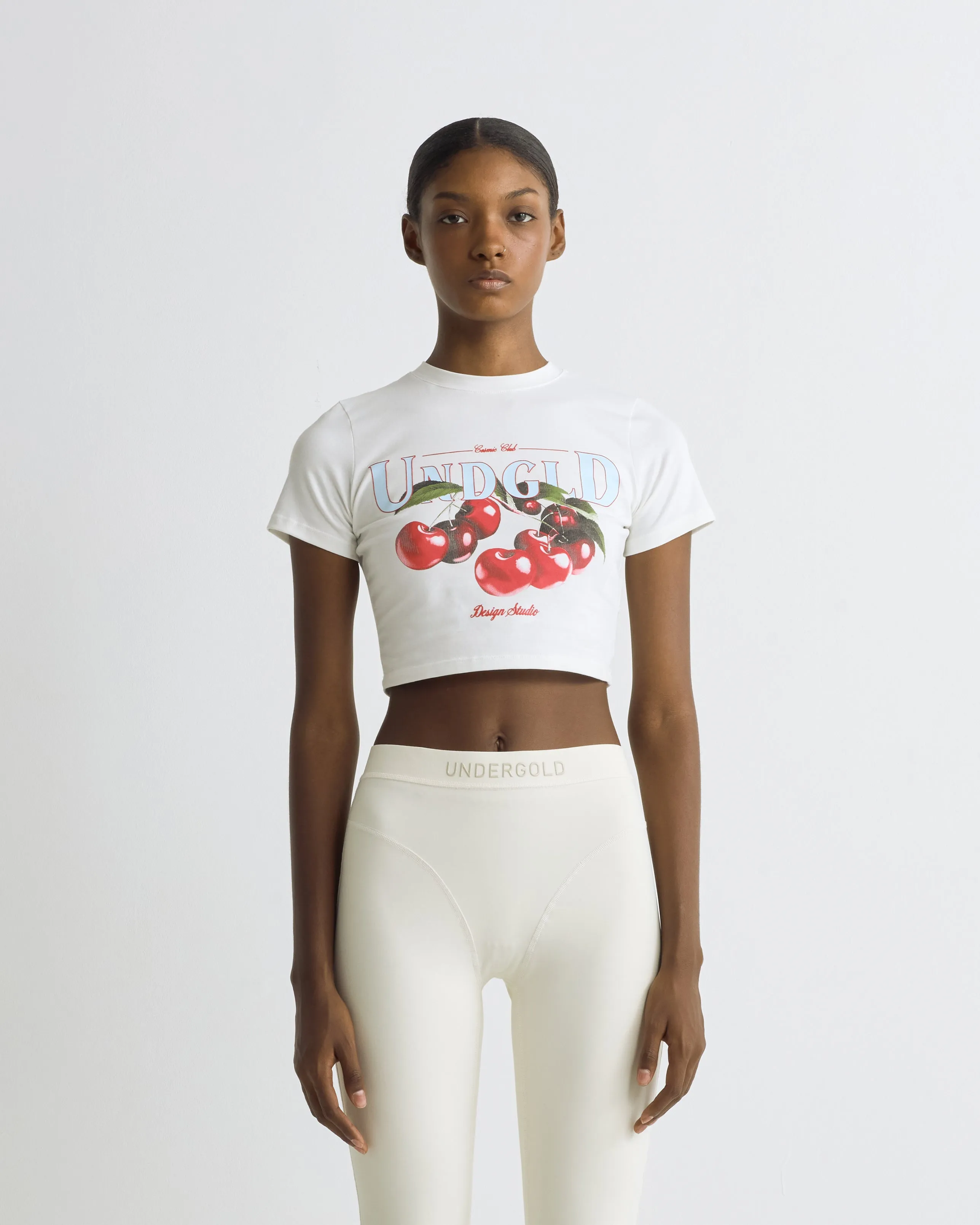 Basics Cherries Baby Tee White