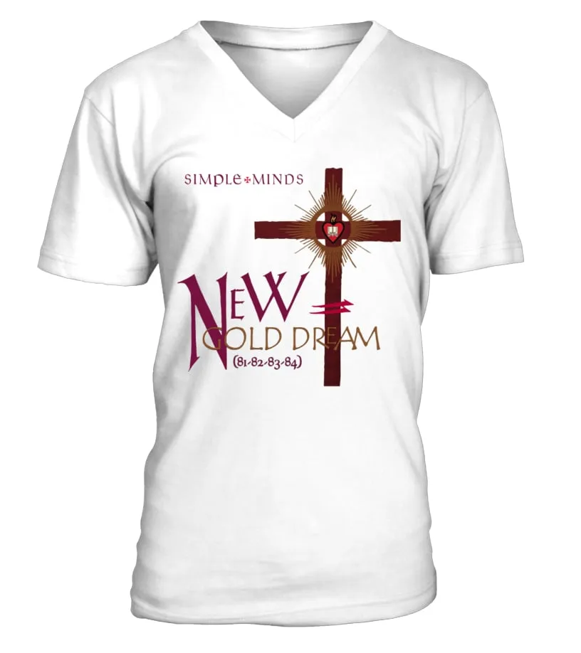 BBRB-138-WT. Simple Minds - New Gold Dream (81–82–83–84) Camiseta cuello en V Unisex