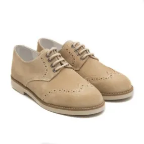 Blucher comunion serraje tostado beige