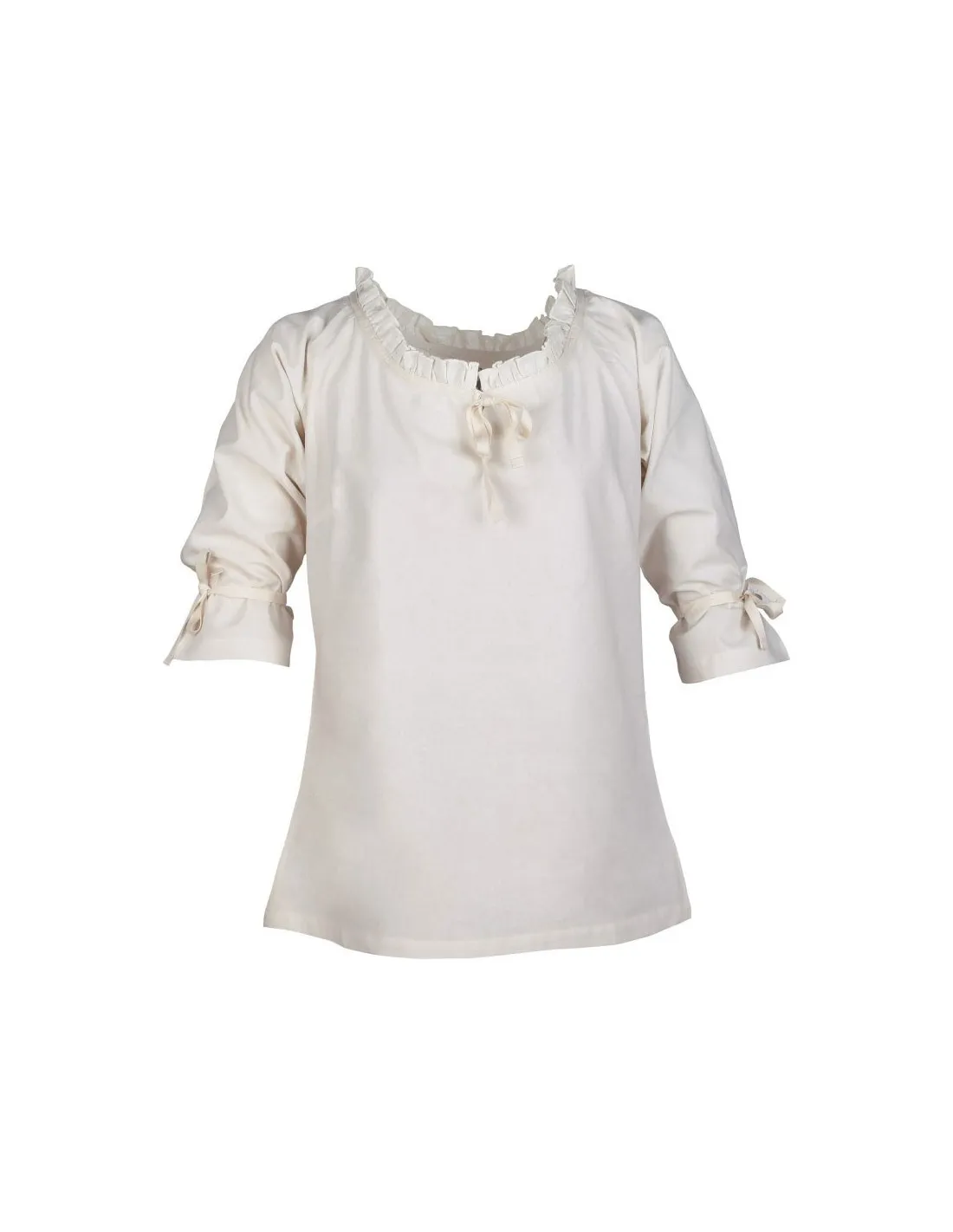 Blusa medieval mujer Birga, blanco