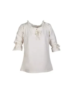 Blusa medieval mujer Birga, blanco