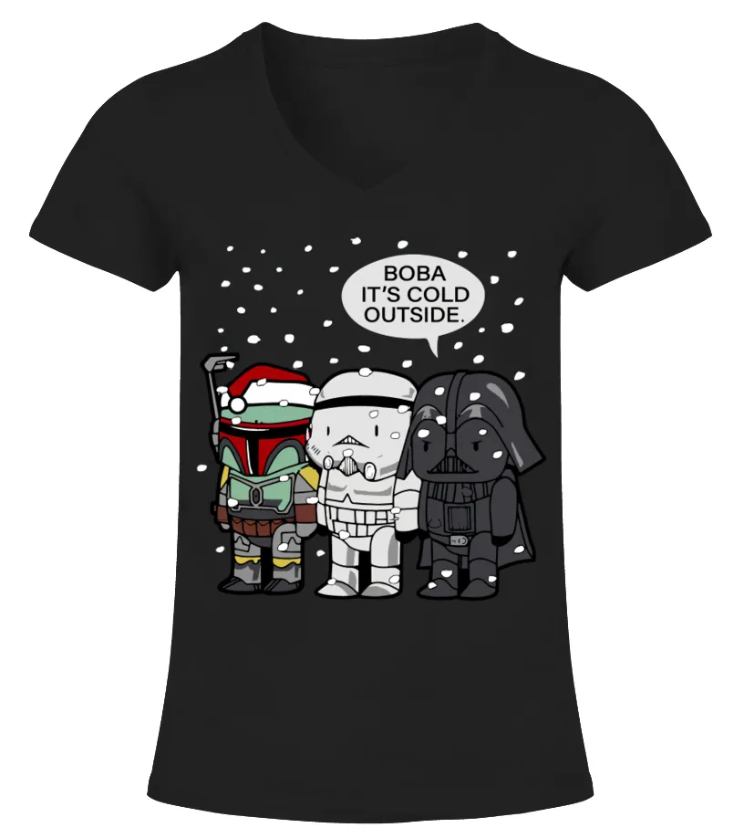 Boba It's cold outside Camiseta cuello pico Mujer