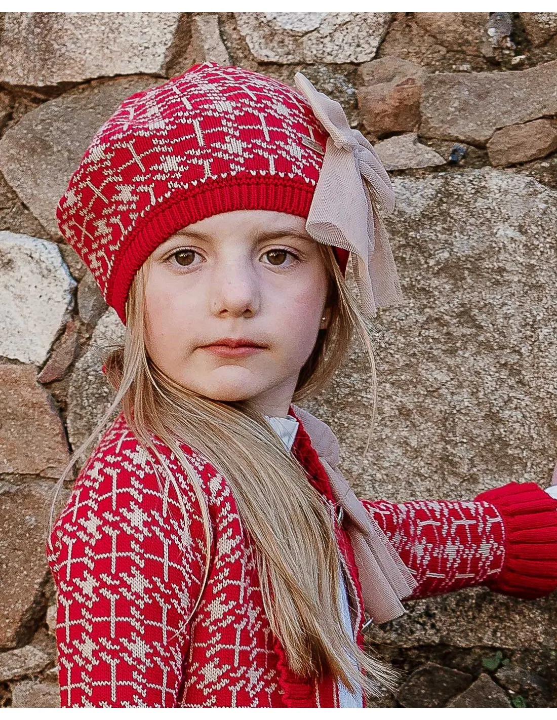 Boina Niña Punto Roja con Lazo Rahigo