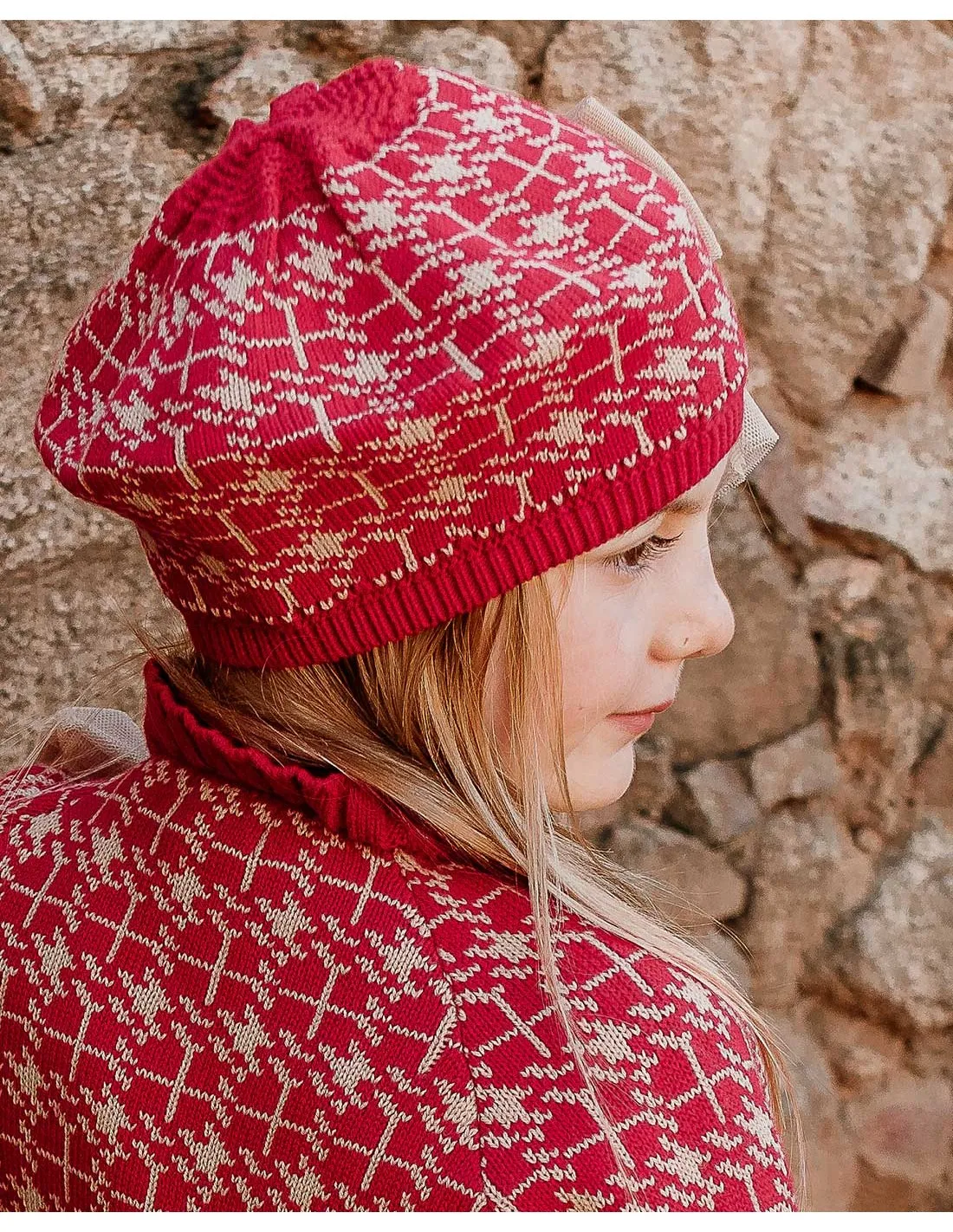 Boina Niña Punto Roja con Lazo Rahigo