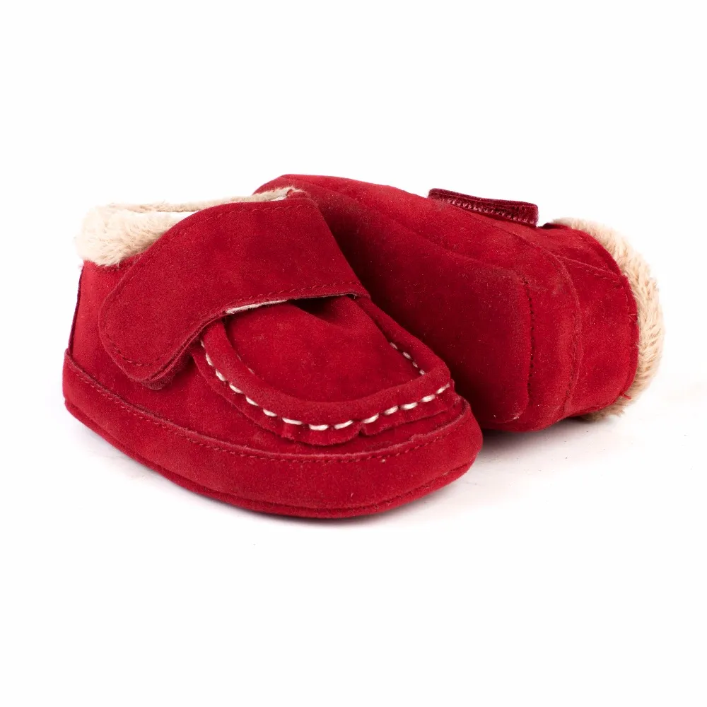 Botas Bebé Niña Invierno Rojo pespunte