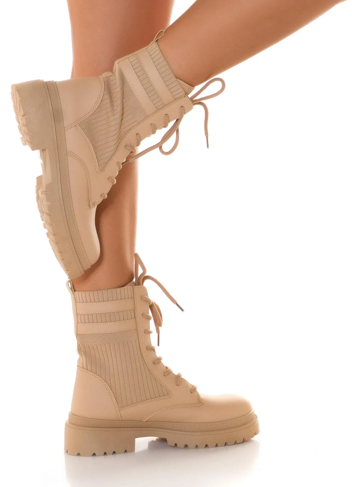 Botas biker beige