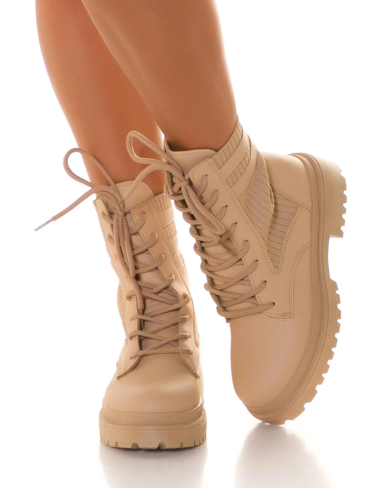 Botas biker beige