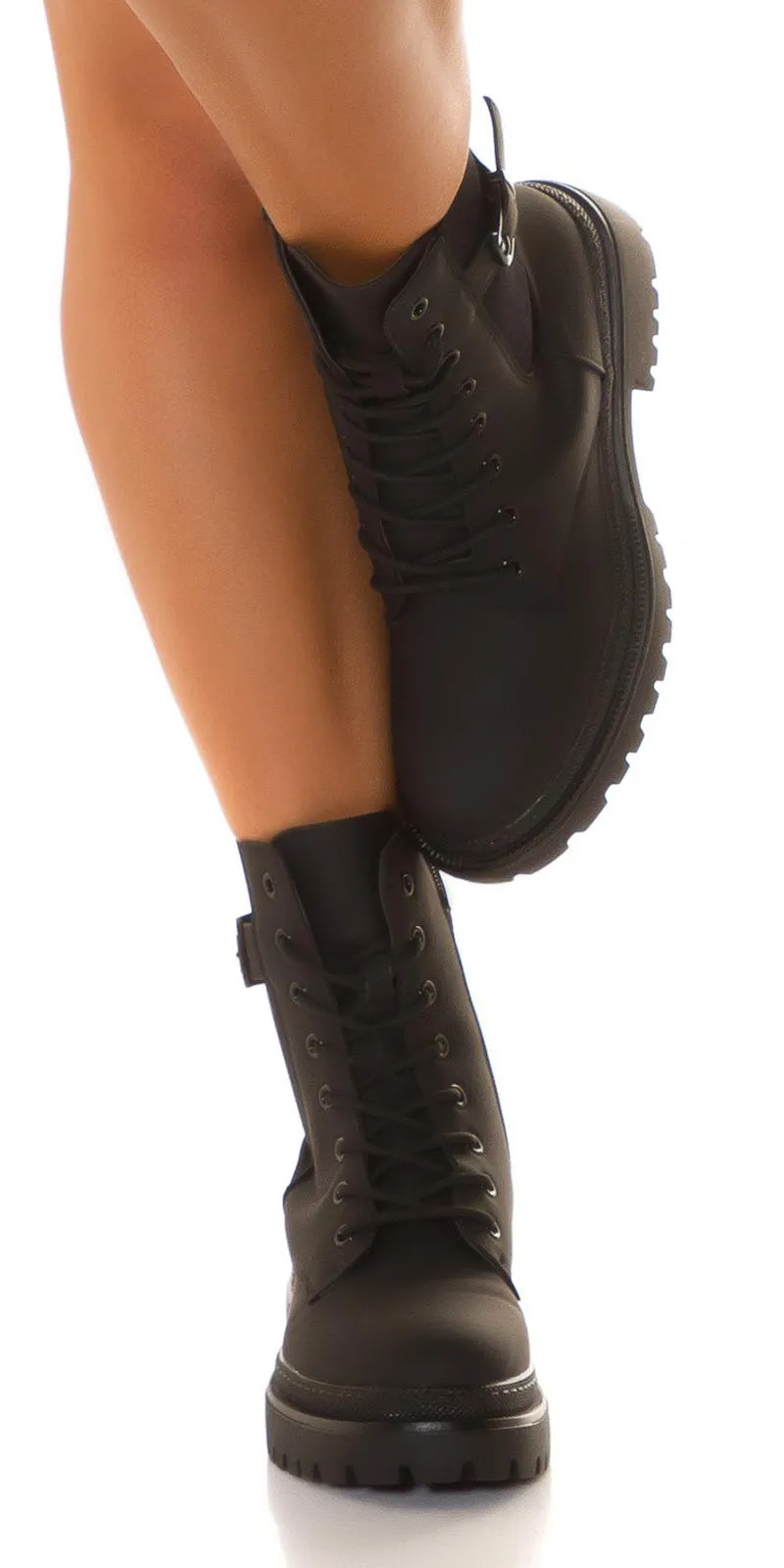 Botas para atar Negro