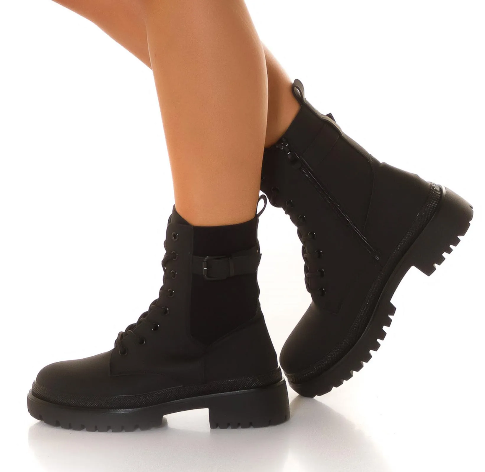 Botas para atar Negro