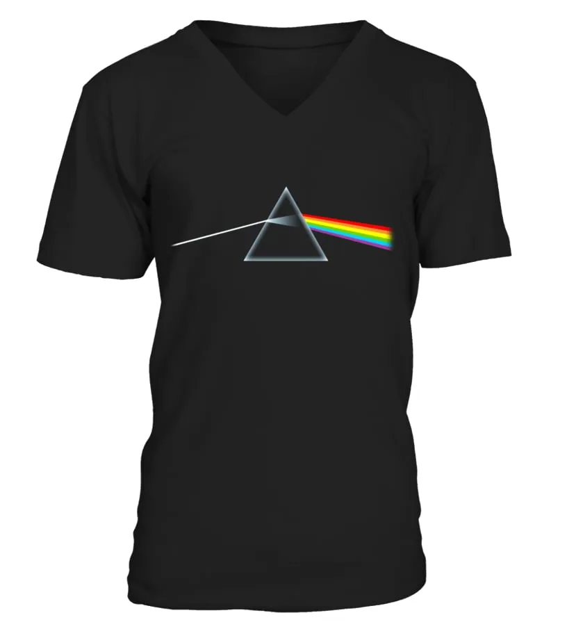 BSA-008-BK. Dark Side Of The Moon - Pink Floyd (3) Camiseta cuello en V Unisex