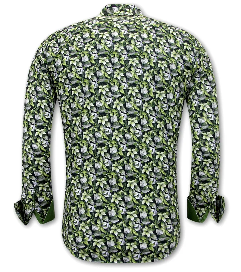 Camisa de Hombre Estampado Hojas - 3115 - Verde