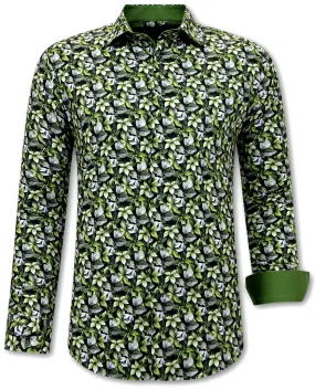 Camisa de Hombre Estampado Hojas - 3115 - Verde