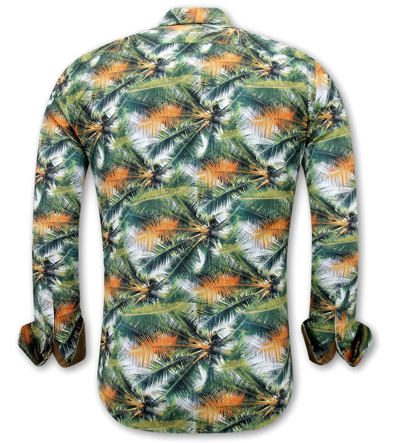 Camisa de Hombre Estampado Tropical - 3114 - Verde