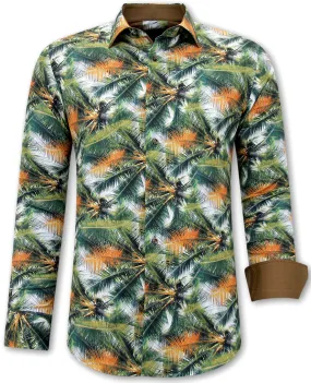 Camisa de Hombre Estampado Tropical - 3114 - Verde