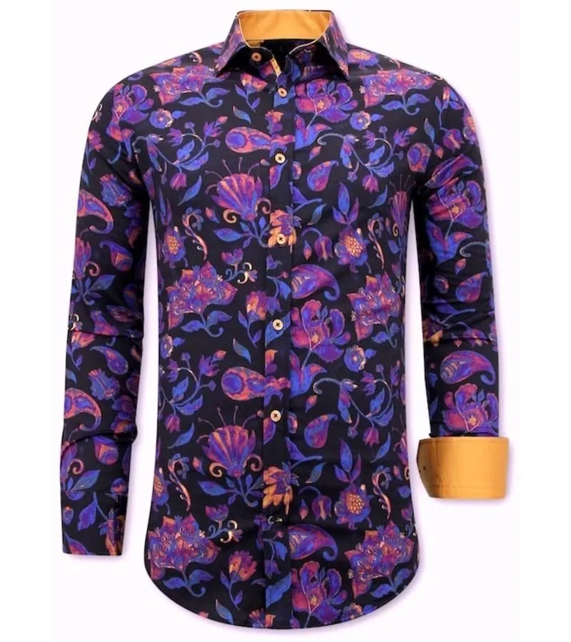 Camisa Estampado Floral Hombre - 3074NW - Azul