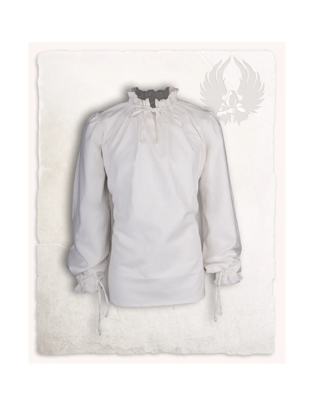 Camisa medieval Bastian manga larga en crema