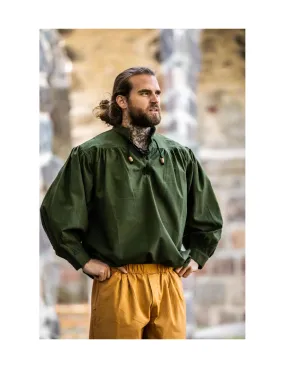 Camisa medieval verde con lazos