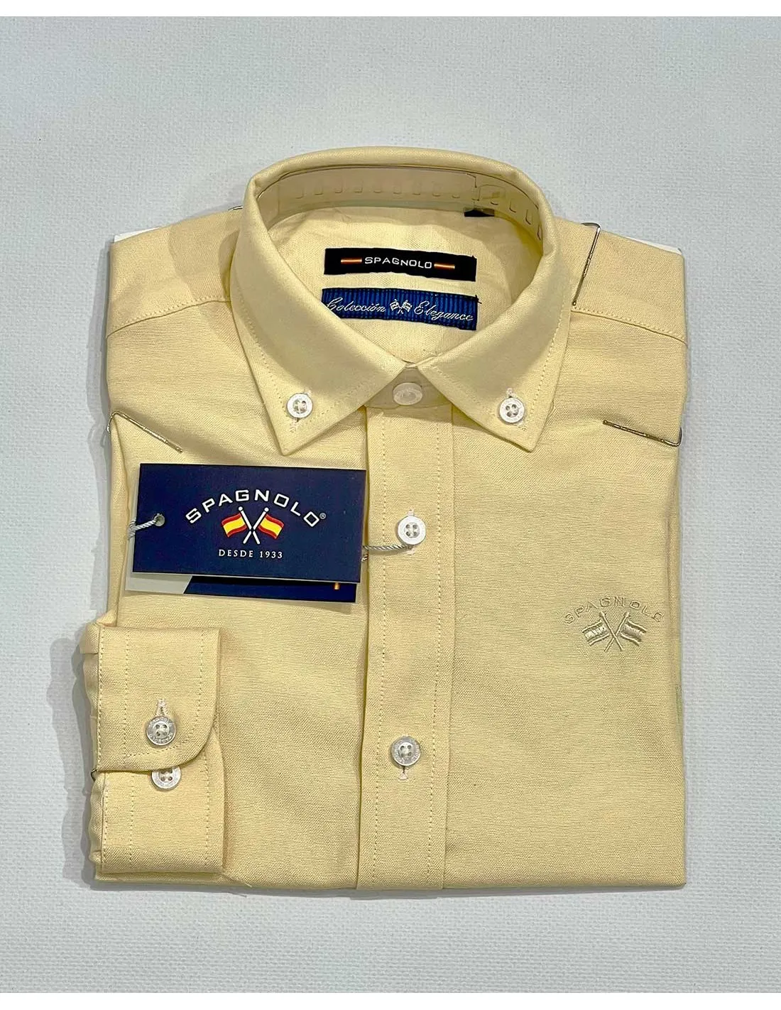 Camisa Niño Amarilla Oxford Spagnolo Moda Infantil