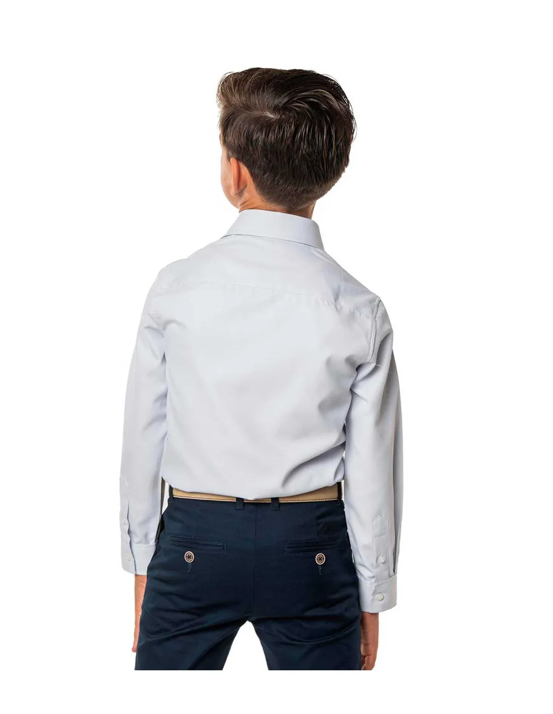 Camisa Niño Blanca Cuello Cutaway Dobby Spagnolo