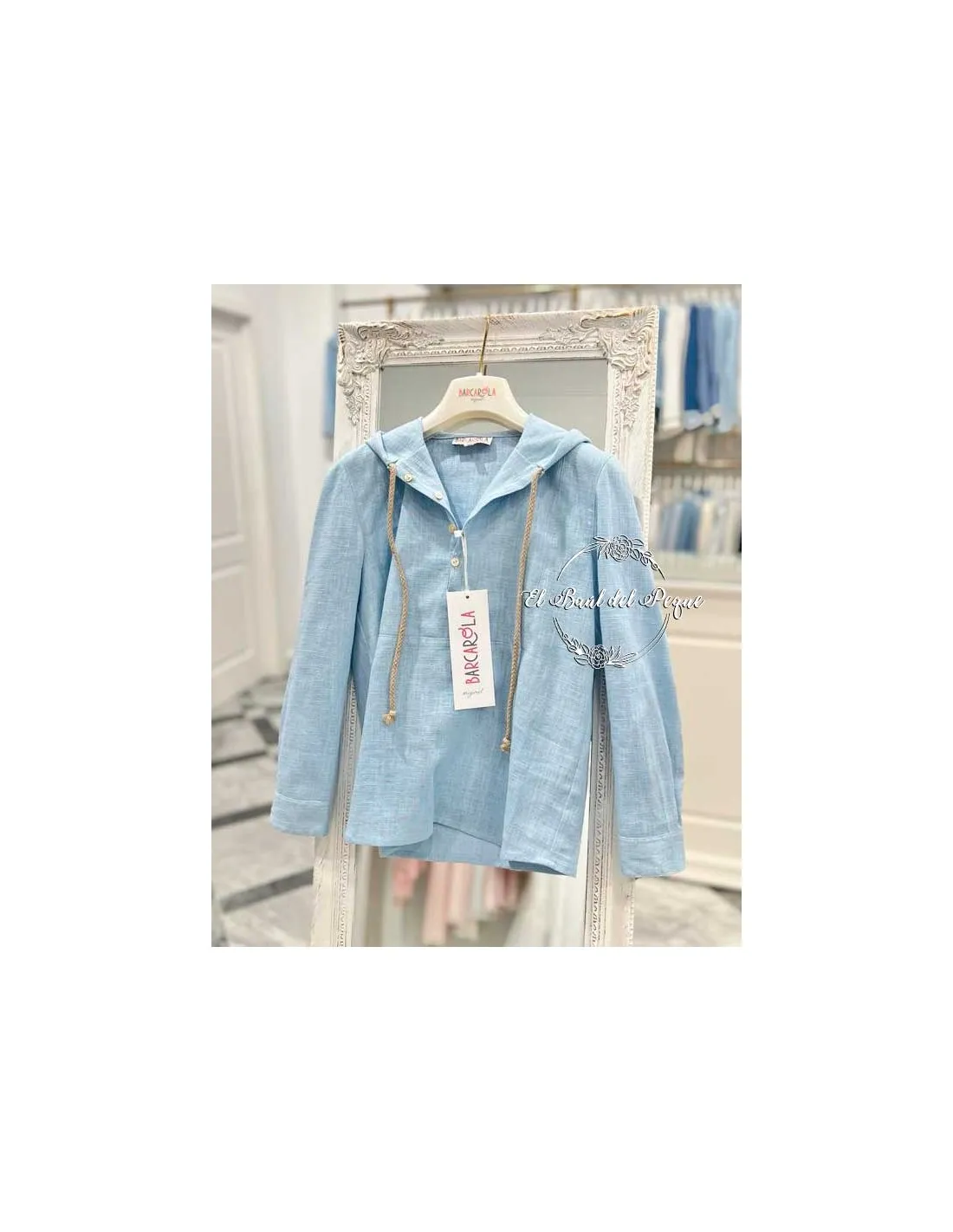 Camisa Niño Celeste con Capucha de Barcarola