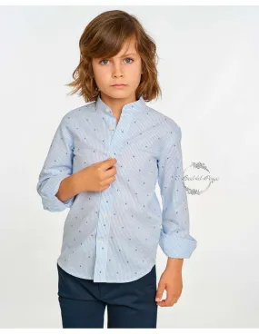 Camisa Niño Cuello Mao Estampado Spagnolo Moda Infantil