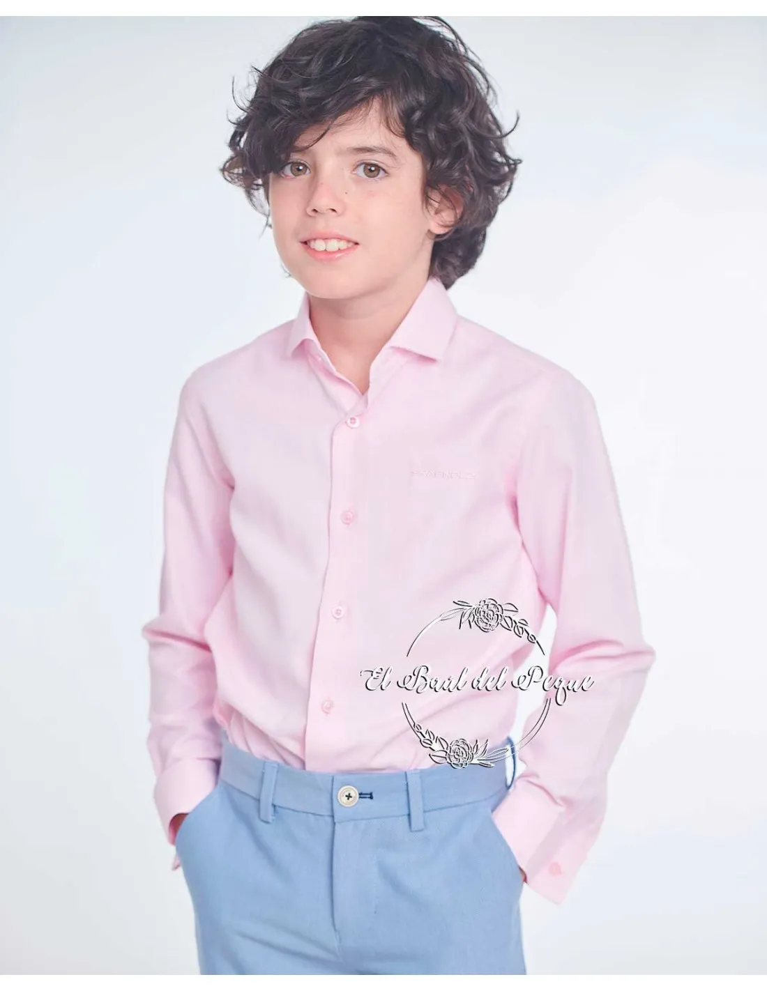 Camisa Niño Cutaway Rosa Spagnolo Moda Infantil