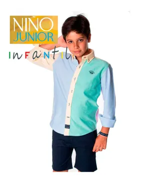 Camisa Niño Multicolor Oxford Spagnolo Moda Infantil