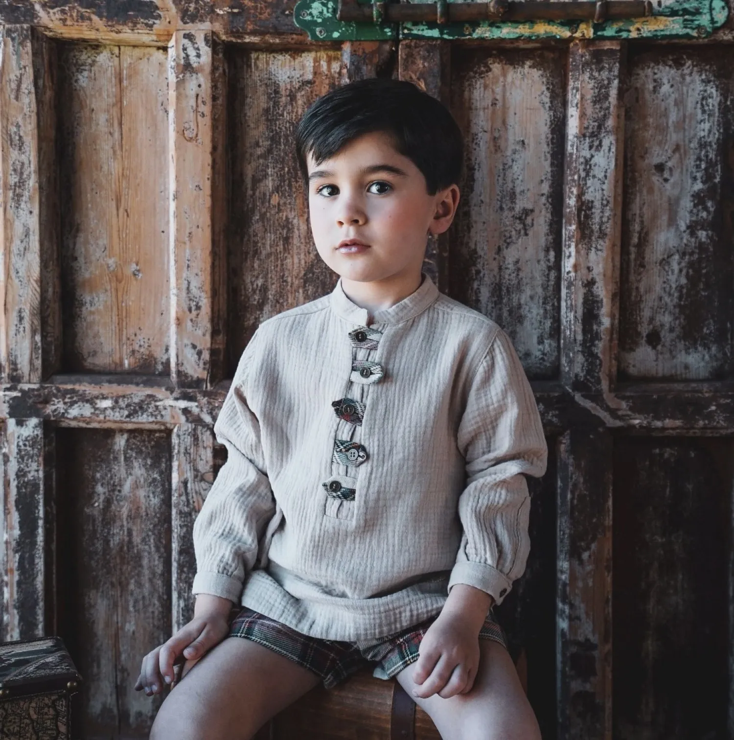 Camisa y pantalón para niño colección Cuadro Escocés de José Varón