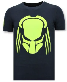 Camiseta de Hombre - Predator Neon Print - Azul