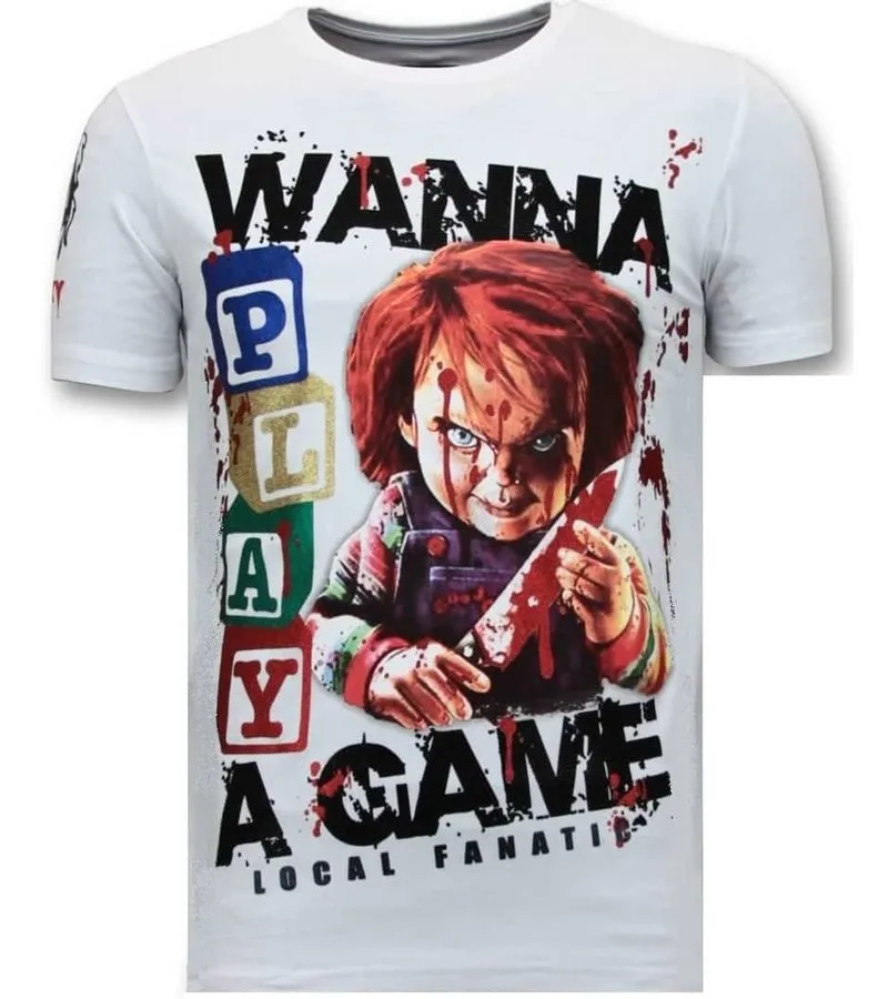 Camiseta exclusiva Hombre - Chucky Childs Play - Blanco