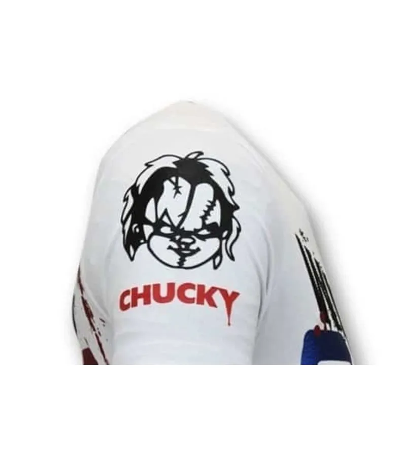 Camiseta exclusiva Hombre - Chucky Childs Play - Blanco