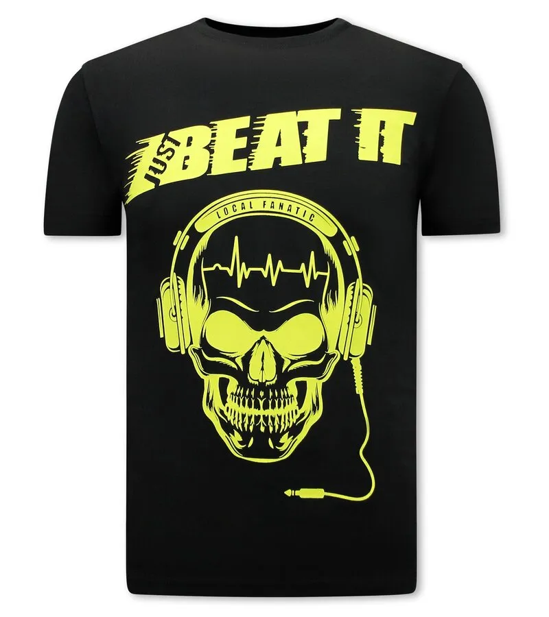 Camiseta Just Beat It Print Hombre - Negro