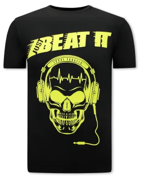 Camiseta Just Beat It Print Hombre - Negro