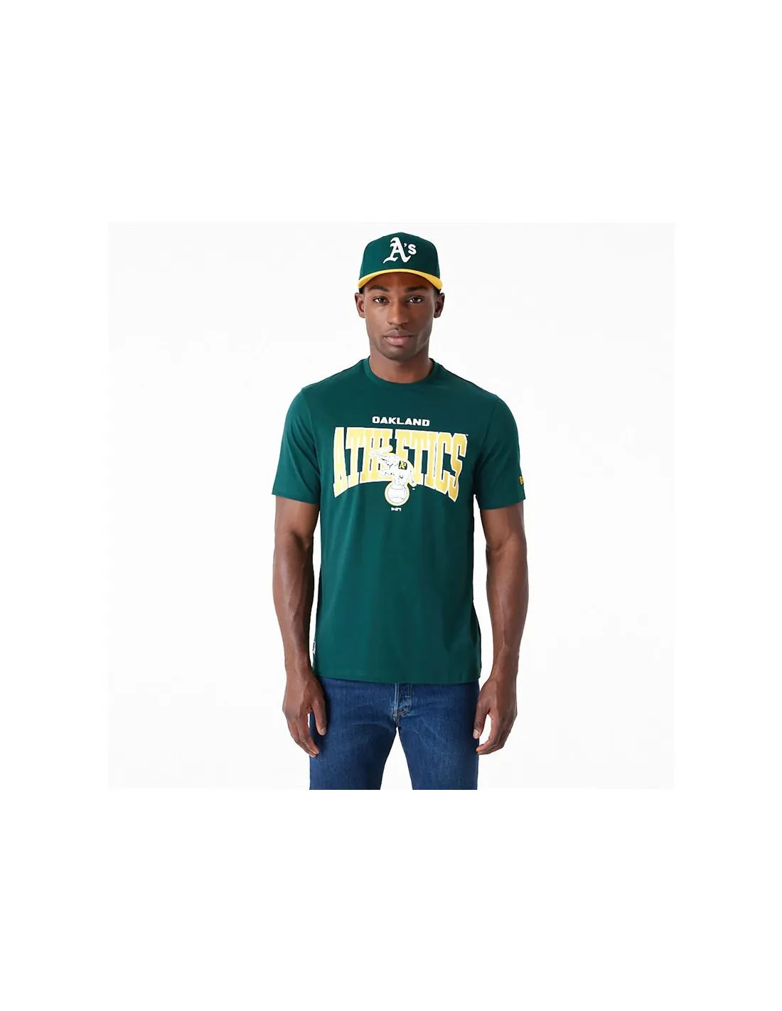 Camiseta New Era Oakland Athletics MLB Arch Wordmark Graphic Verde Hombre