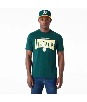 Camiseta New Era Oakland Athletics MLB Arch Wordmark Graphic Verde Hombre