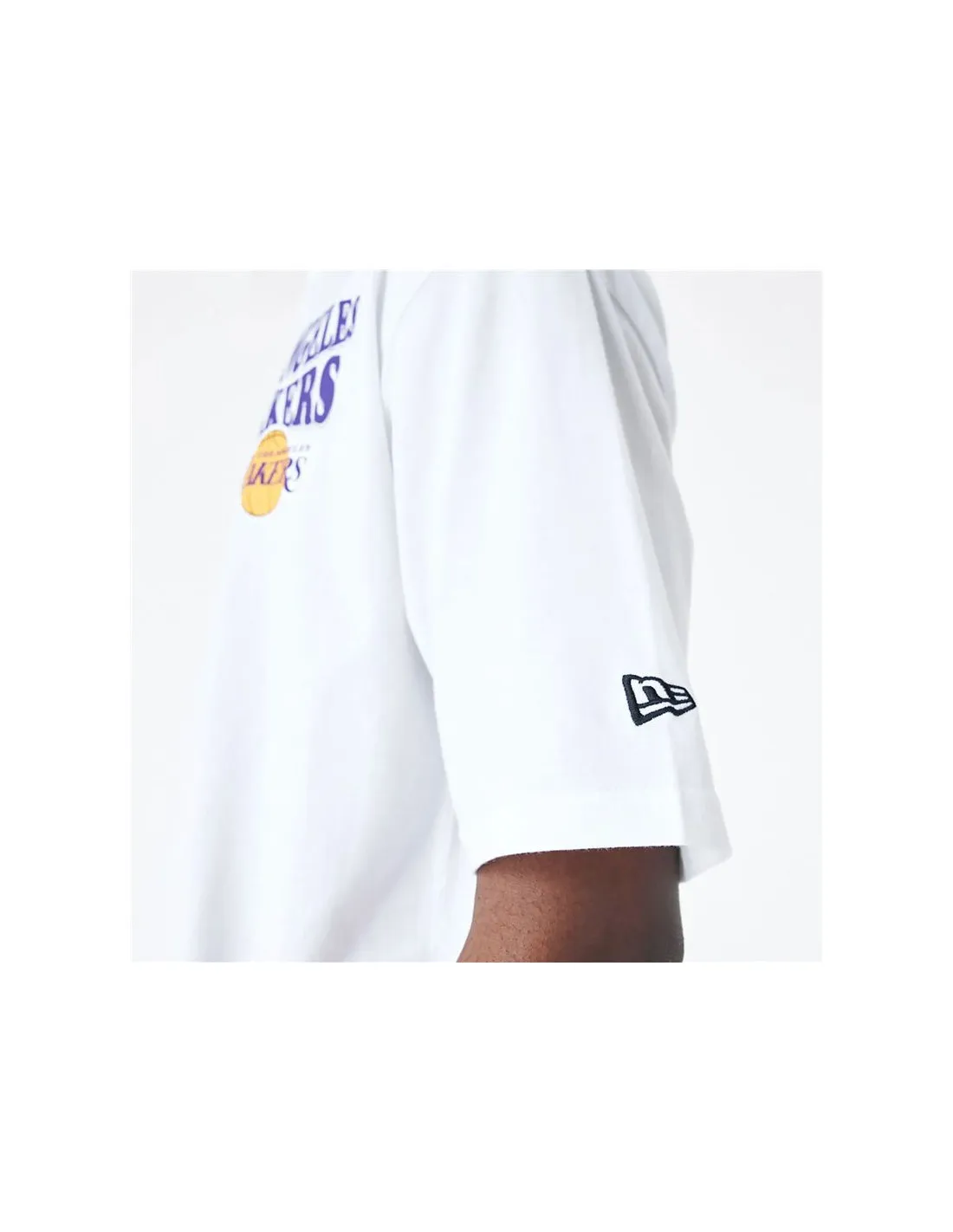 Camiseta New Era Oversized LA Lakers NBA Script Blanco