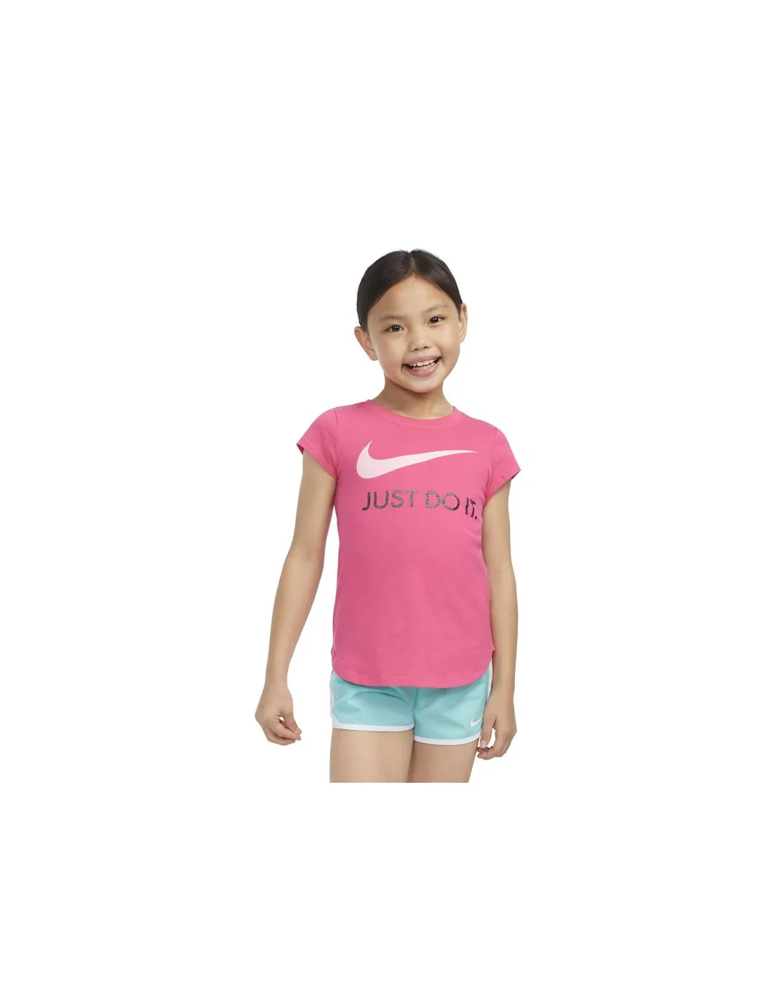 Camiseta Nike Swoosh Just Do It Niña Rosa