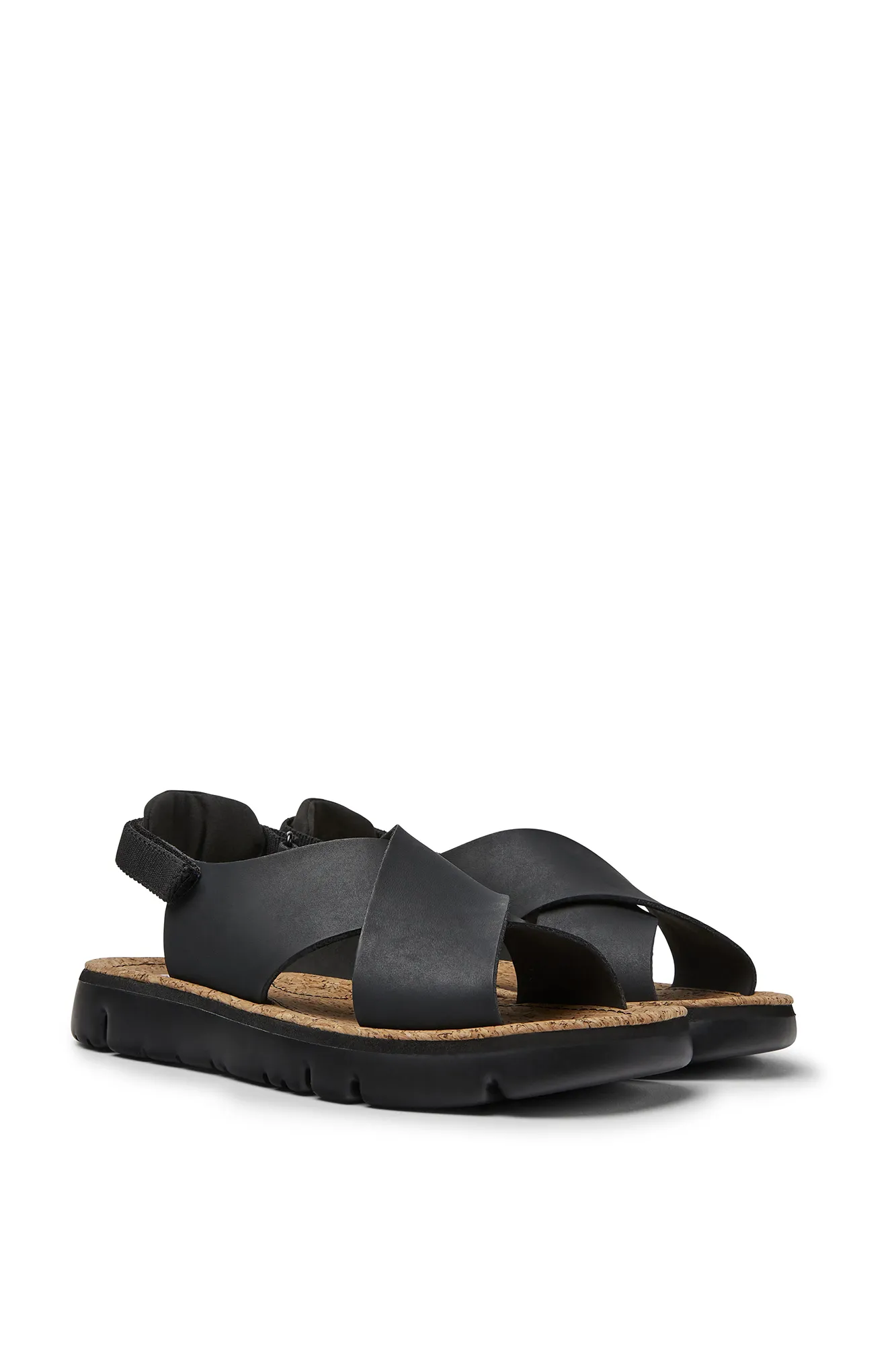 Camper Sandalias de piel flor para mujer