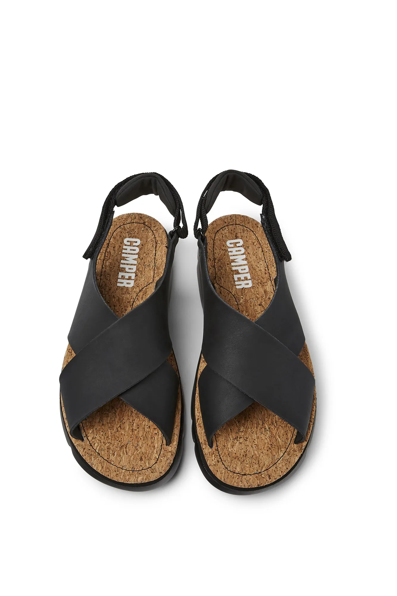 Camper Sandalias de piel flor para mujer