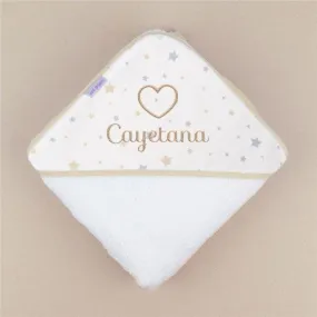 Capa de baño bebé beige personalizada