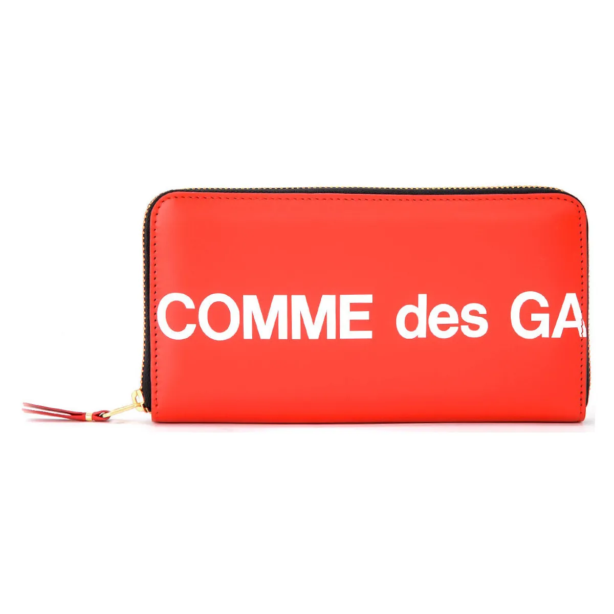 Cartera Comme Des Garçons Wallet Enorme logo rojo de piel