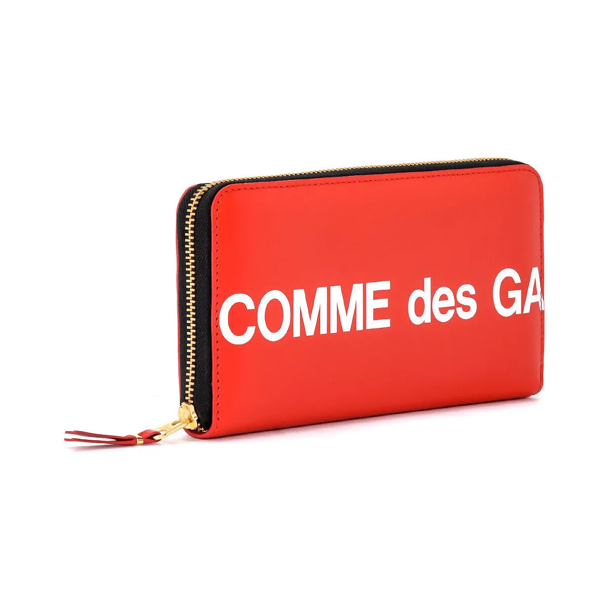 Cartera Comme Des Garçons Wallet Enorme logo rojo de piel