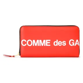 Cartera Comme Des Garçons Wallet Enorme logo rojo de piel