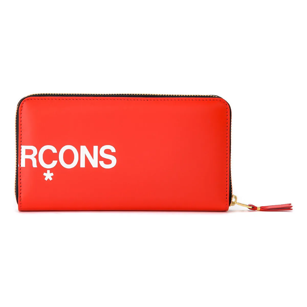 Cartera Comme Des Garçons Wallet Enorme logo rojo de piel