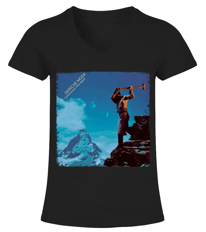 DEPECHE MODE  CONSTRUCTION TIME AGAIN CAMISETA CUELLO PICO MUJER