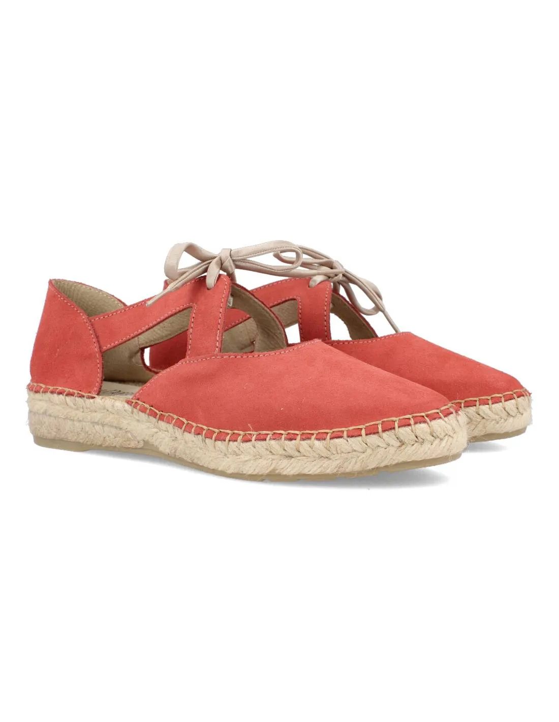 Doña Dora - Sandalia Piel Cordones Coral