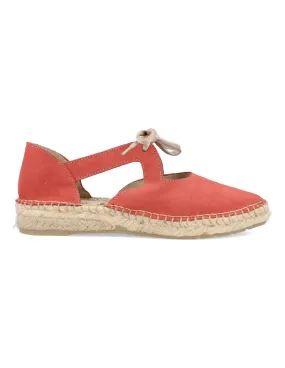 Doña Dora - Sandalia Piel Cordones Coral