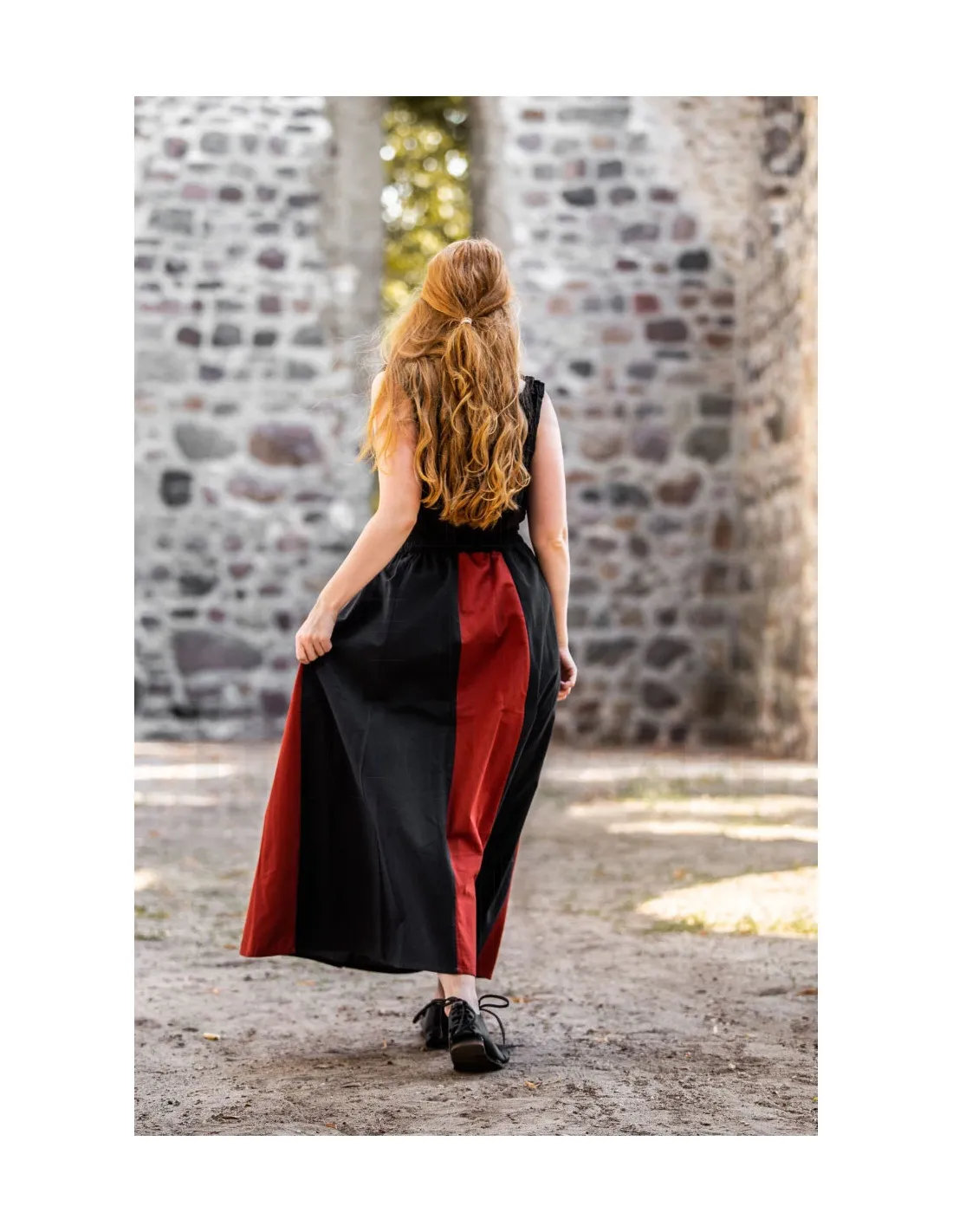 Falda medieval Bicolor Roja-Negra