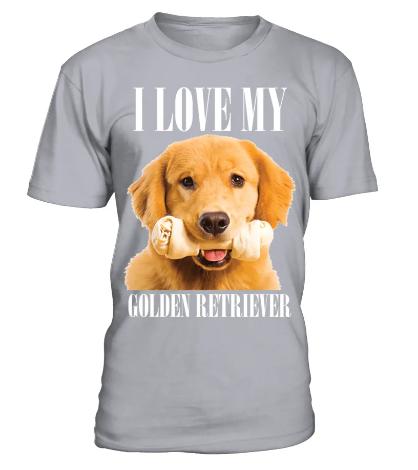 Golden Retriever T shirt   I love my Golden Retriever T Shirt Camiseta cuello redondo Unisex